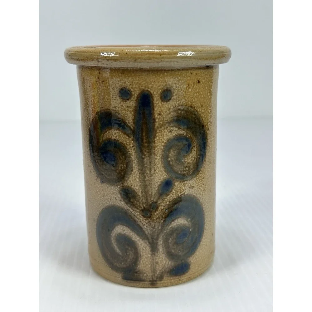 VTG German Handmade Salt Glazed Stoneware Utensils Löffel Spoon Crock‎ Kitchen